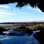 Olympic Peninsula from Inside Cave, Vancouver Island, Canada Olympic Peninsula from Inside Cave, Vancouver Island, Canada